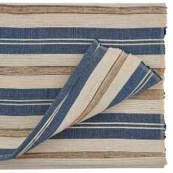 Blue Long Striped Water Hyacinth Table Runner