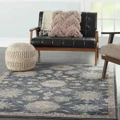 Blue Lush Vines Area Rug, 4x6