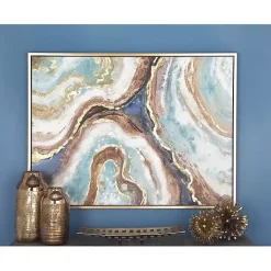 Blue Marbling Agate Framed Canvas Art Print