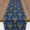 Blue Menorah Table Runner, 72 in.