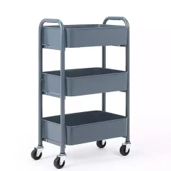 Blue Metal 3-Tier Organizer Storage Cart