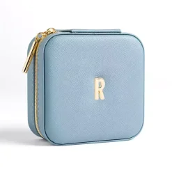Blue Monogram R Travel Jewelry Box