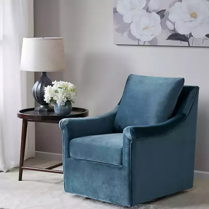 Blue Mora Swivel Accent Chair