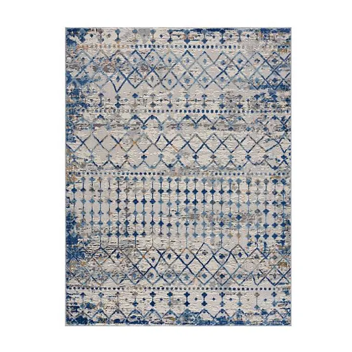 Blue Moroccan Area Rug, 5x7