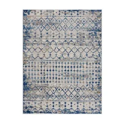 Blue Moroccan Area Rug, 7x9