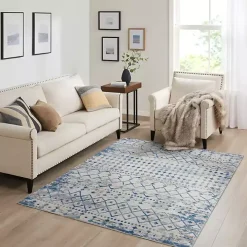 Blue Moroccan Area Rug, 7x9