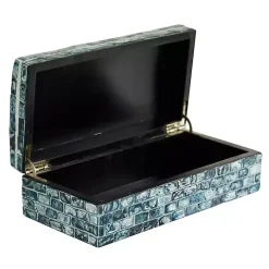 Blue Mother of Pearl Coastal Boxes, Set of 2