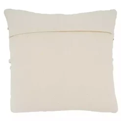 Blue Natural Chindi Fringe Cotton Pillow