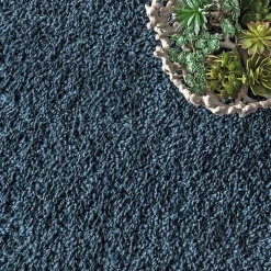 Blue Neva Plush Shag Area Rug, 5x7
