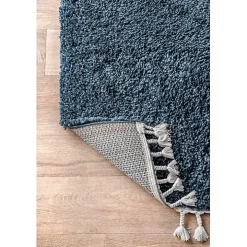 Blue Neva Plush Shag Area Rug, 5x7