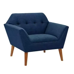 Blue Newman Mid-Century Accent Chair