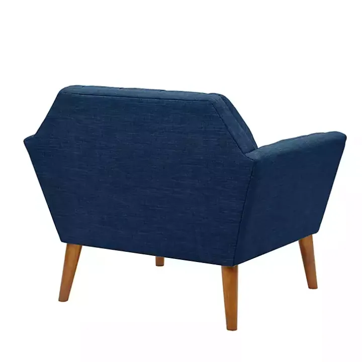 Blue Newman Mid-Century Accent Chair