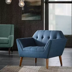 Blue Newman Mid-Century Accent Chair