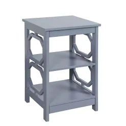 Blue Octagon 2-Shelf Accent Table