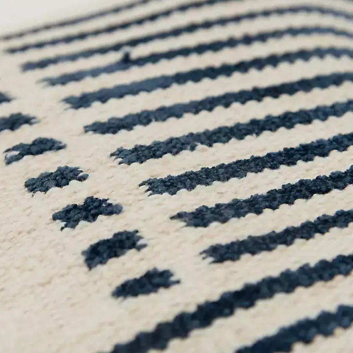 Blue Offset Colorblock Stripe Throw Pillow