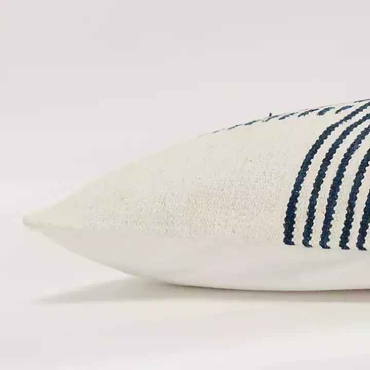 Blue Offset Colorblock Stripe Throw Pillow