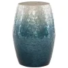 Blue Ombre Mosaic Capiz Shell Drum End Table