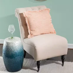 Blue Ombre Mosaic Capiz Shell Drum End Table