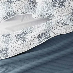 Blue Patchwork Reversible 2-pc. Twin Quilt Set