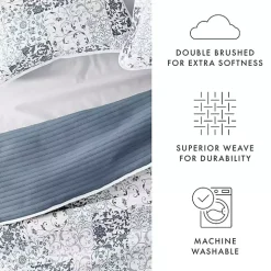 Blue Patchwork Reversible 2-pc. Twin Quilt Set