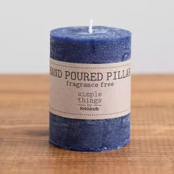 Blue Pillar Unscented Candle, 4 in.