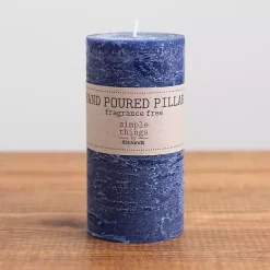 Blue Pillar Unscented Candle, 6 in.