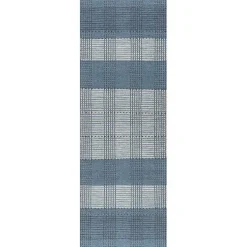 Blue Plaid Emily Henderson x RugsUSA Runner, 2x8