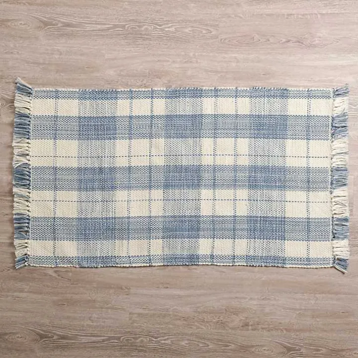 Blue Plaid Leland Scatter Rug