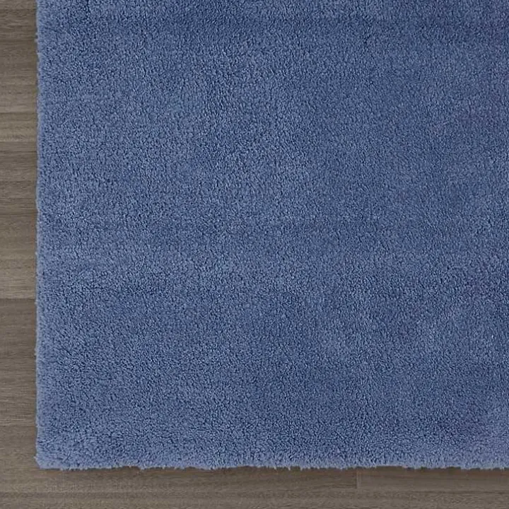 Blue Plush Microfiber Bath Mat, 20x30