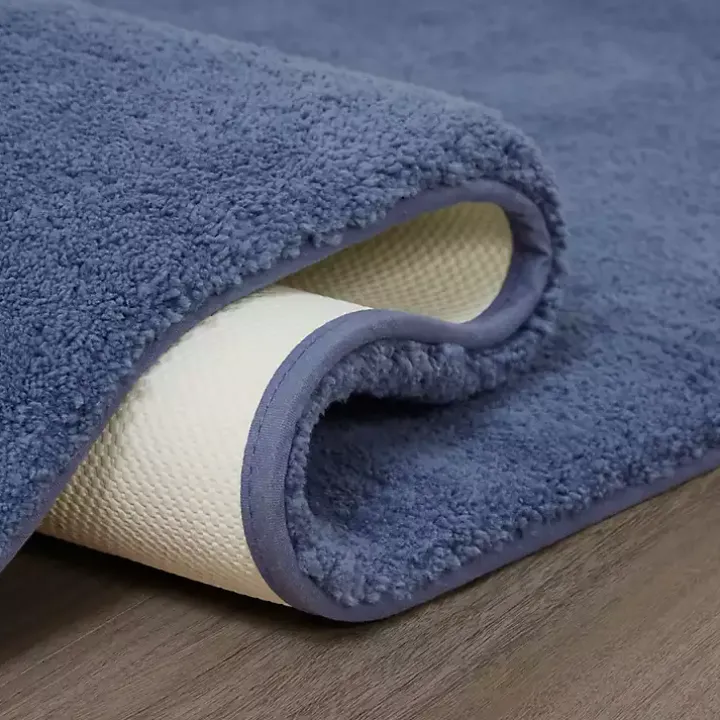 Blue Plush Microfiber Bath Mat, 20x30