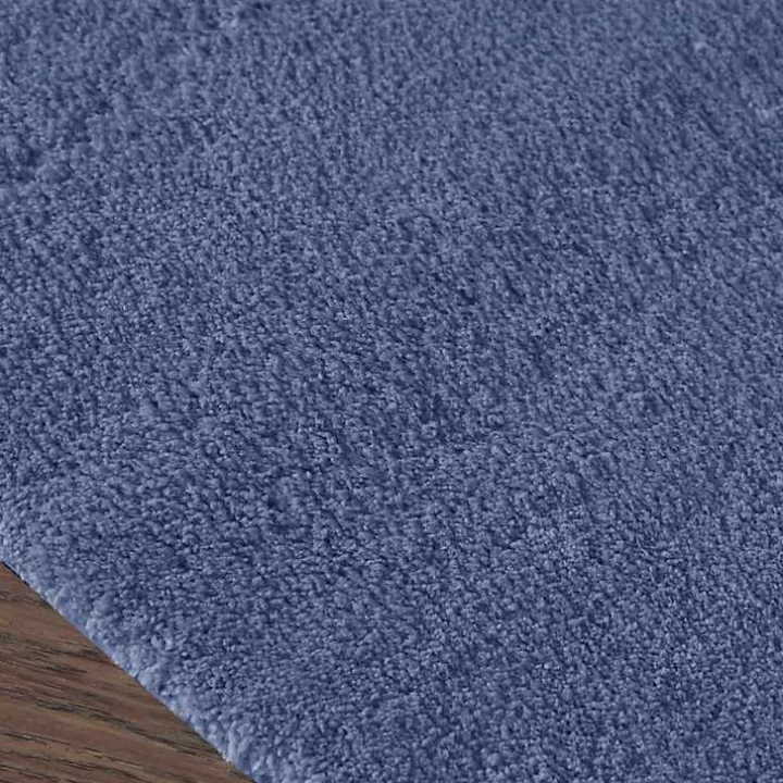Blue Plush Microfiber Bath Mat, 20x30