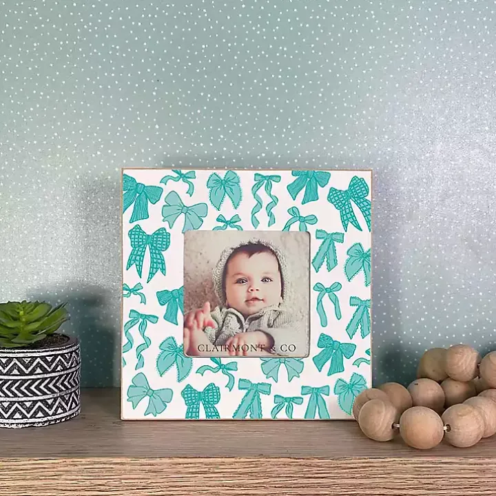 Blue Preppy Bows Picture Frame
