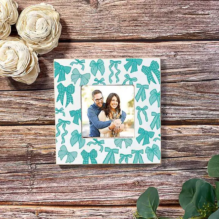 Blue Preppy Bows Picture Frame