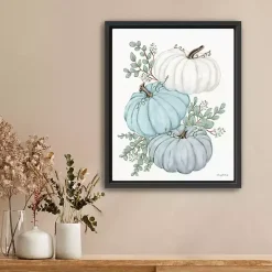 Blue Pumpkin Trio Framed Canvas Print, 18x22 in.