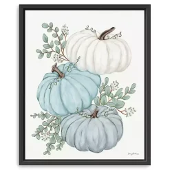 Blue Pumpkin Trio Framed Canvas Print, 26x32 in.