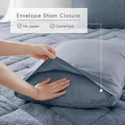 Blue Quilted Teddy 3-pc. King Comforter Set