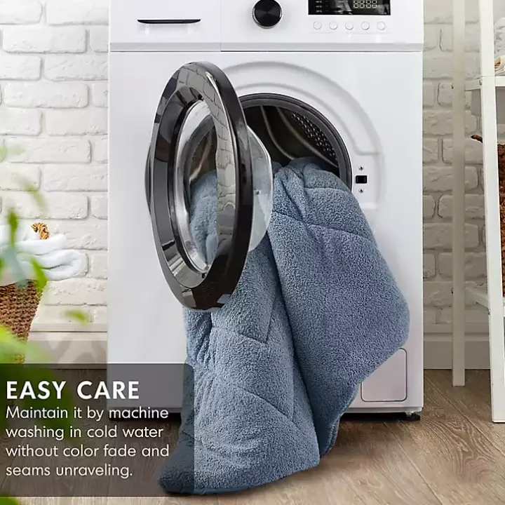 Blue Quilted Teddy 2-pc. Twin Comforter Set