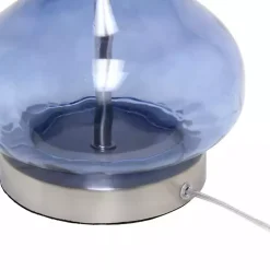 Blue Rippled Glass Droplet Table Lamp