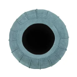 Blue Rounded Oval Storage Ottoman