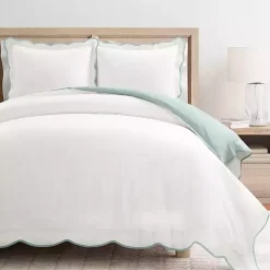Blue Scallop Edge 3-pc. Full/Queen Duvet Cover Set
