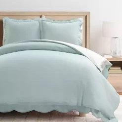 Blue Scallop Edge 3-pc. Full/Queen Duvet Cover Set
