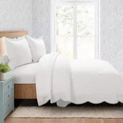 Blue Scalloped Edge 3-pc. Full/Queen Comforter Set