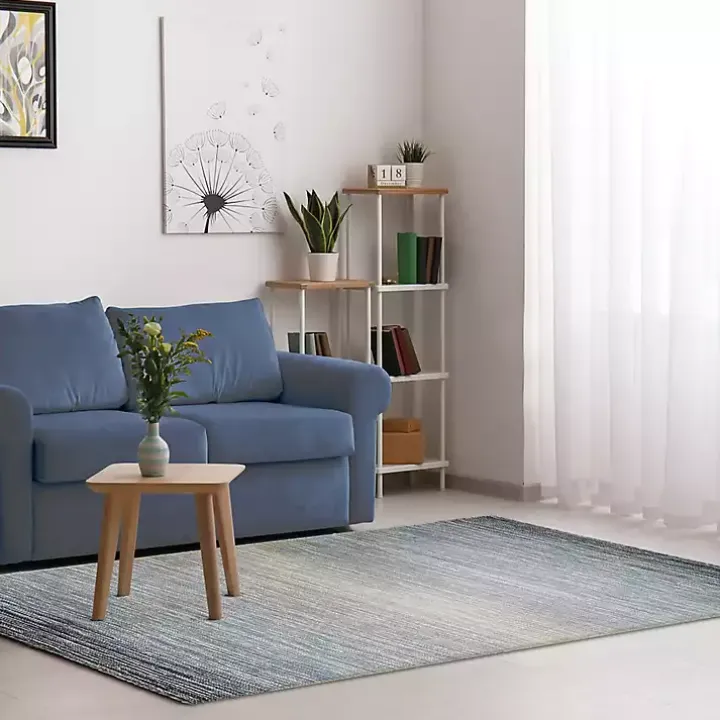 Blue Shading Outdoor Area Rug, 8x10