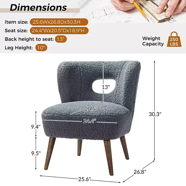 Blue Sherpa Barrel Accent Chair