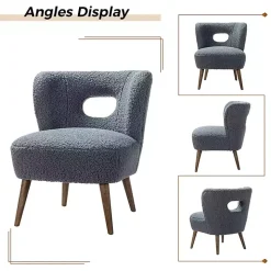 Blue Sherpa Barrel Accent Chair