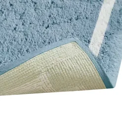 Blue Simple Trim Cotton Tufted Bath Mat, 30 in.