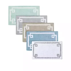 Blue Simple Trim Cotton Tufted Bath Mat, 30 in.