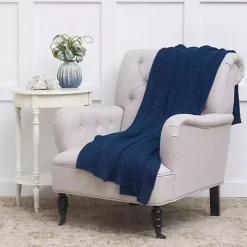 Blue Soft Knitted Throw