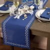 Blue Star of David Hanukkah Table Runner
