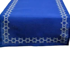 Blue Star of David Hanukkah Table Runner